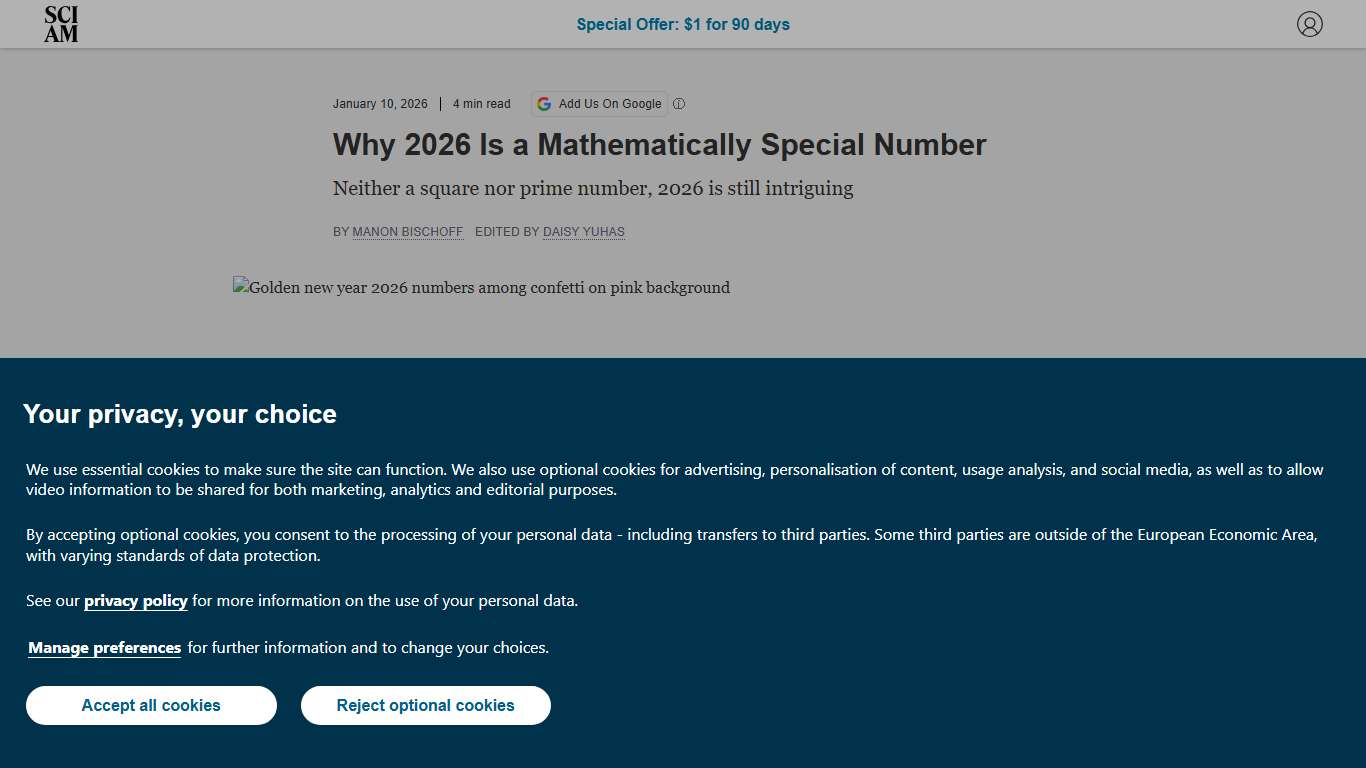 Why 2026 Is a Mathematically Special Number Scientific American
