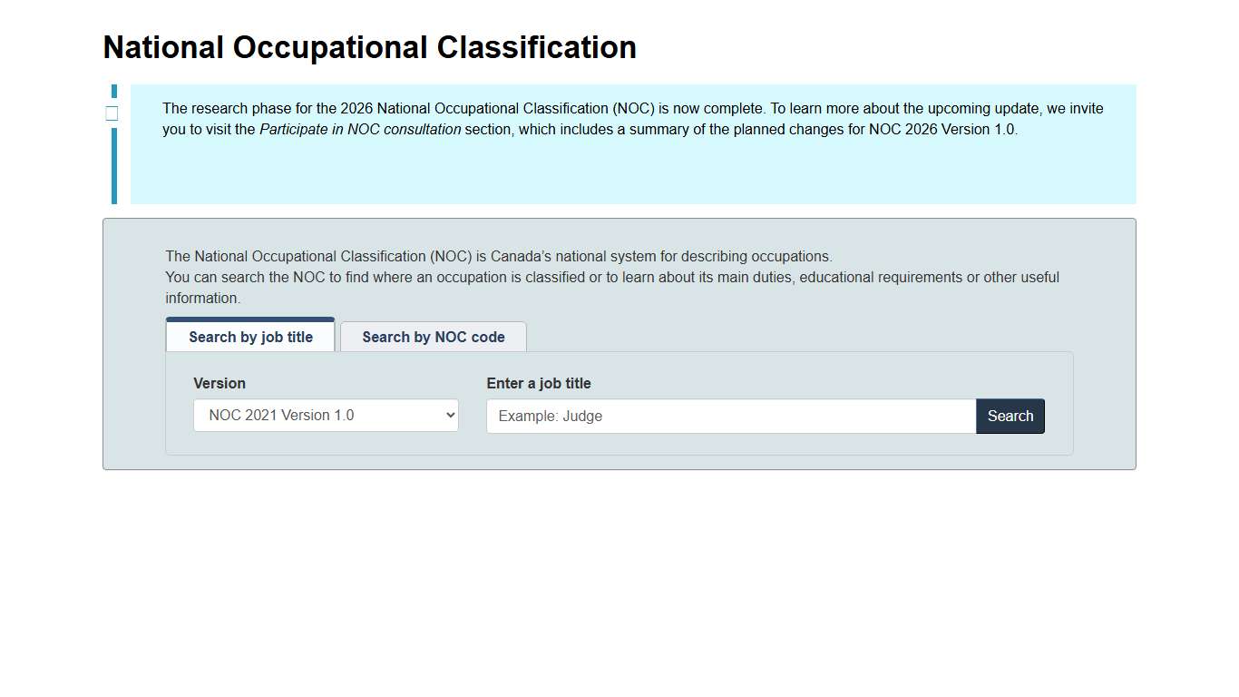 National Occupational Classification - Canada.ca